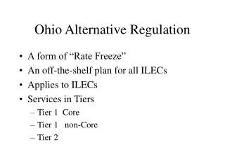Ohio Alternative Regulation