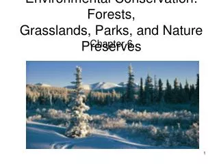 Environmental Conservation: Forests, Grasslands, Parks, and Nature Preserves