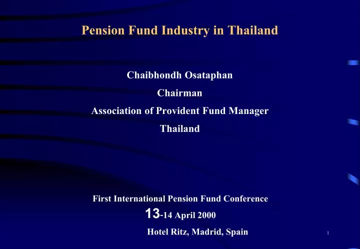 pension fund industry in thailand