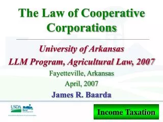 The Law of Cooperative Corporations