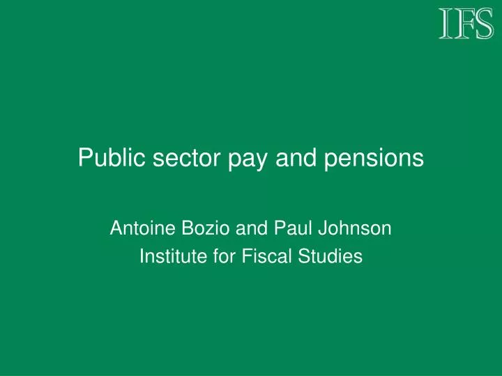 public sector pay and pensions
