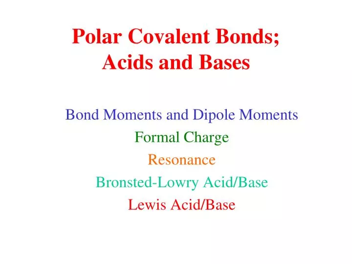 polar covalent bonds acids and bases