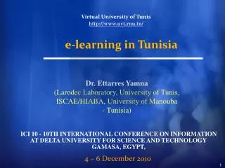 ICI 10 - 10TH INTERNATIONAL CONFERENCE ON INFORMATION AT DELTA UNIVERSITY FOR SCIENCE AND TECHNOLOGY GAMASA, EGYPT,