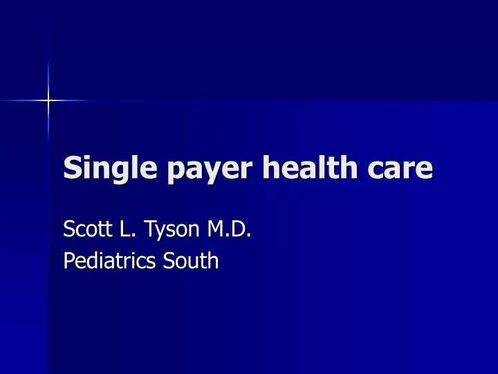 single payer health care