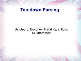 Top-down Parsing
