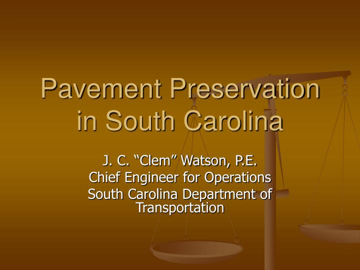 pavement preservation in south carolina