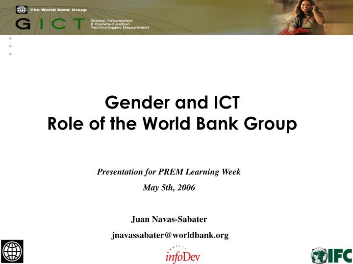 gender and ict role of the world bank group