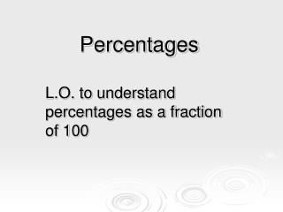 percentages