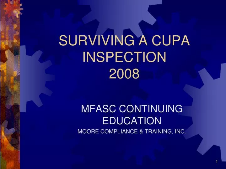 surviving a cupa inspection 2008