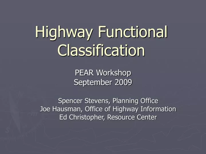 highway functional classification