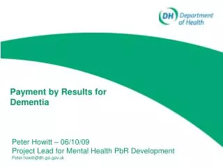 Payment by Results for Dementia
