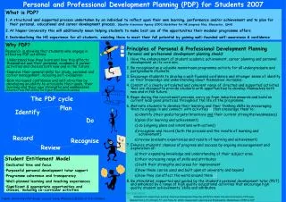 Personal and Professional Development Planning (PDP) for Students 2007
