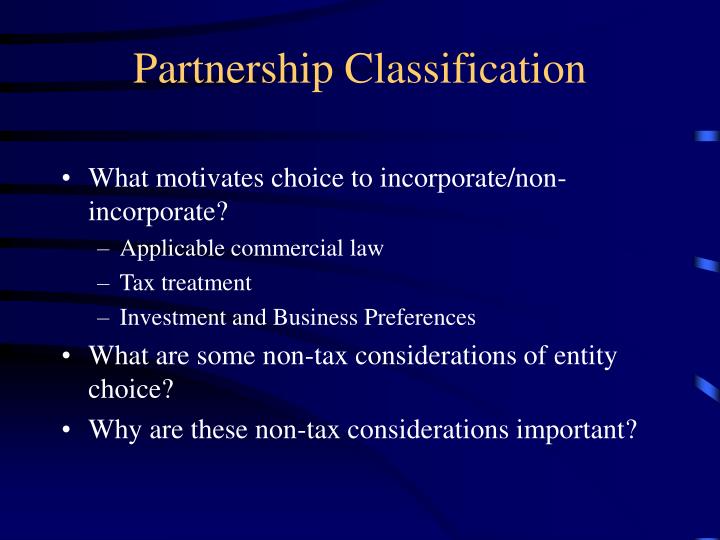 partnership classification