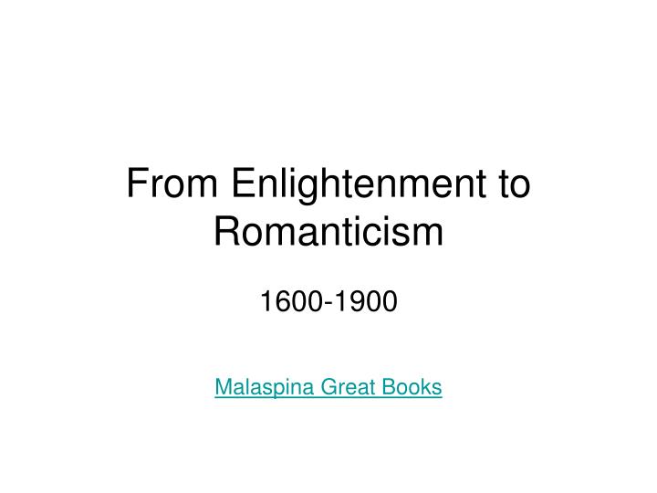 from enlightenment to romanticism
