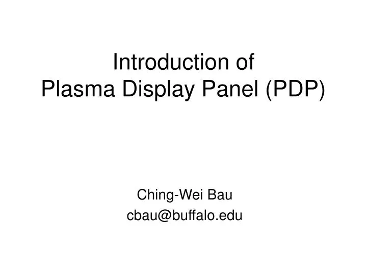 introduction of plasma display panel pdp