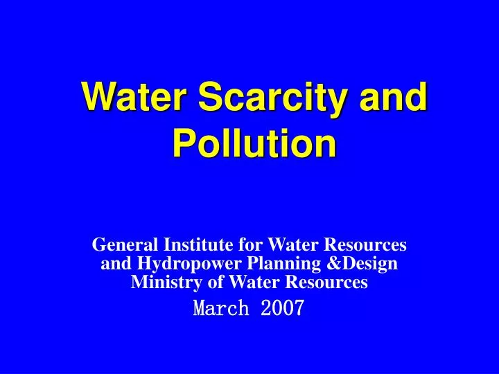 water scarcity and pollution