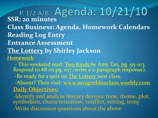 P. 1/2 A/B - Agenda: 10/21/10