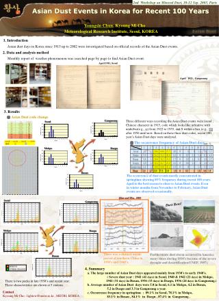 Asian Dust Events in Korea for Recent 100 Years