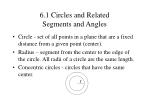 6.1 Circles and Related Segments and Angles - slide 1