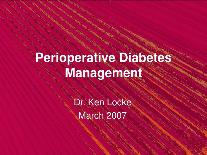perioperative diabetes management