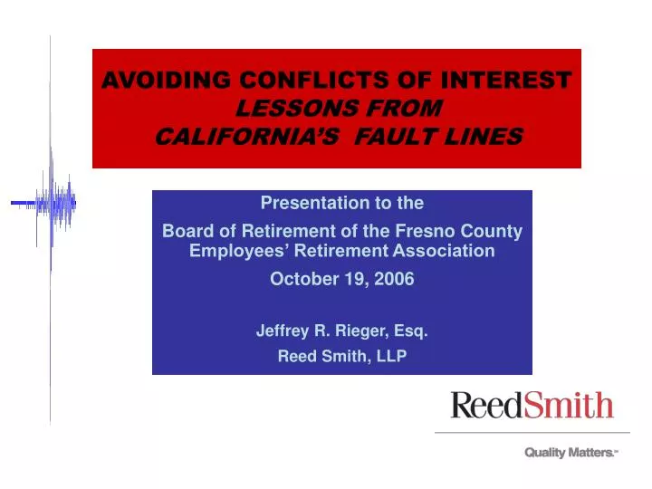 avoiding conflicts of interest lessons from california s fault lines