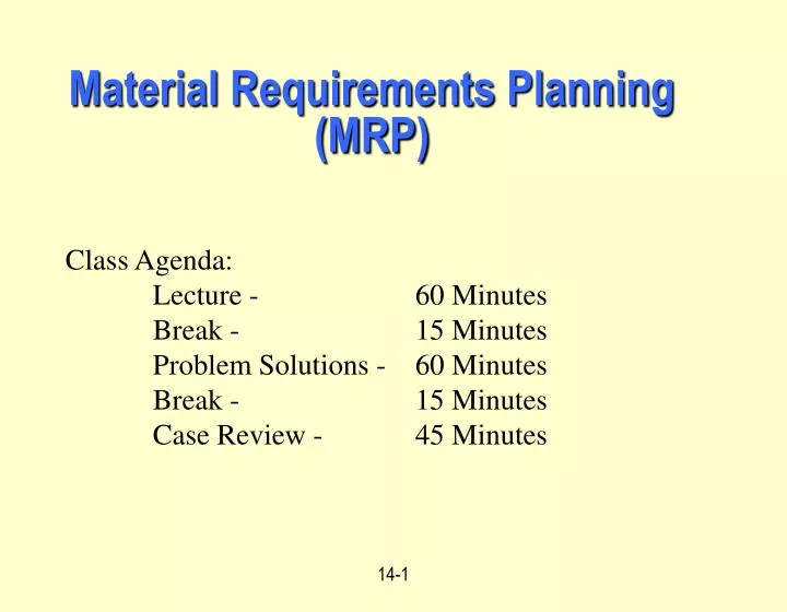 material requirements planning mrp