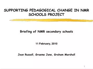 SUPPORTING PEDAGOGICAL CHANGE IN NMR SCHOOLS PROJECT