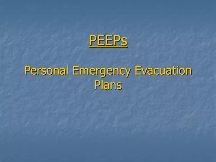peeps personal emergency evacuation plans