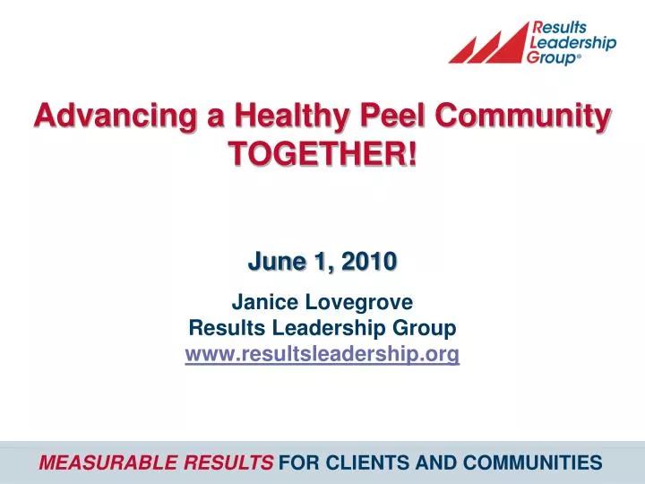 advancing a healthy peel community together