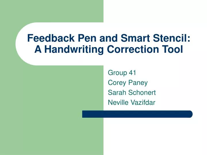 feedback pen and smart stencil a handwriting correction tool