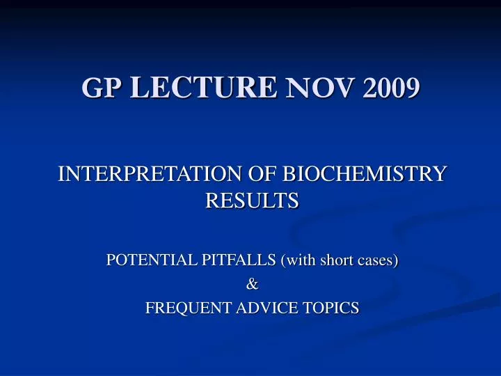 gp lecture nov 2009