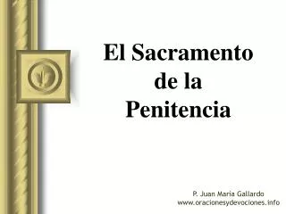 El Sacramento de la Penitencia