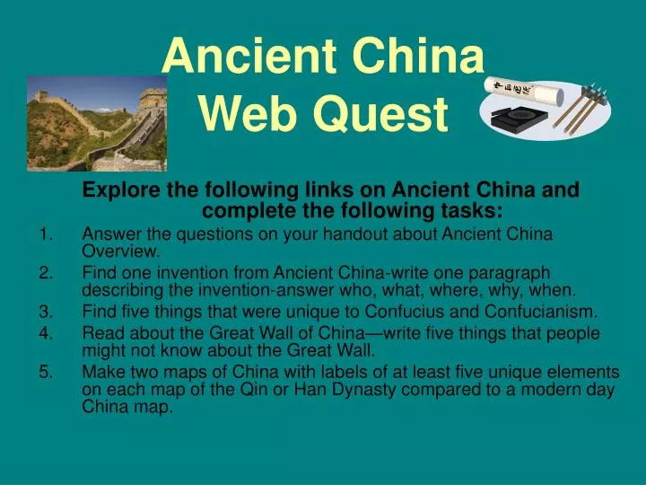 ancient china web quest