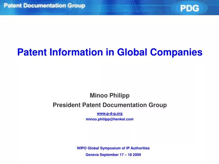 patent information in global companies