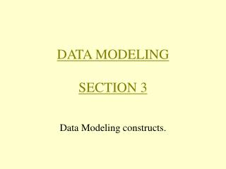 DATA MODELING SECTION 3