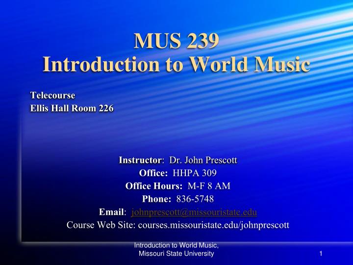 mus 239 introduction to world music