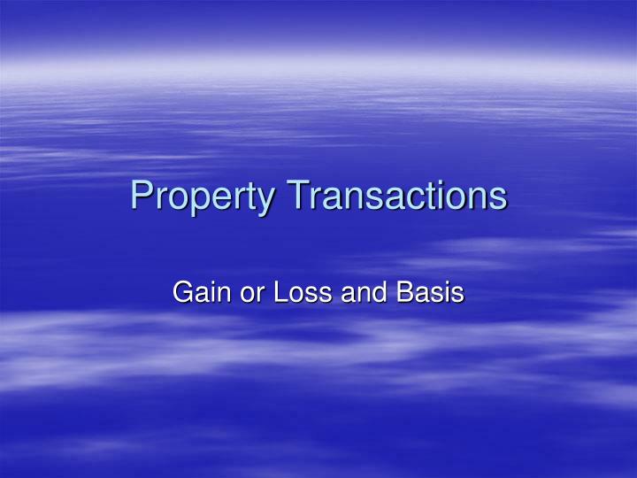 property transactions
