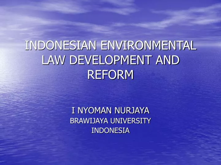 indonesian environmental law development and reform