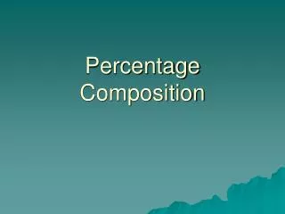 percentage composition