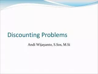 Discounting Problems