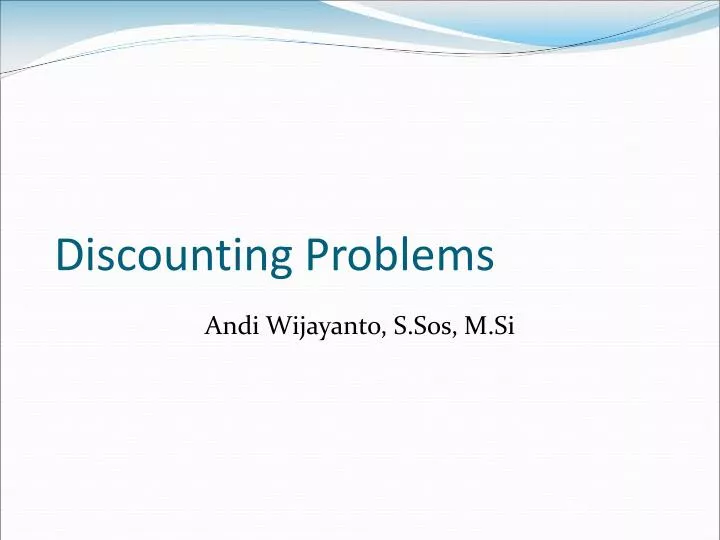 discounting problems