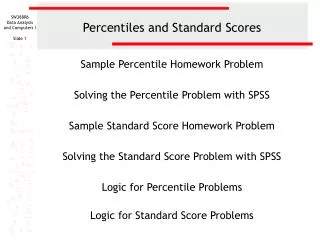 Percentiles and Standard Scores