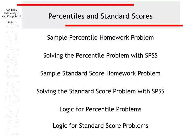 percentiles and standard scores