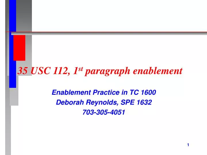 35 usc 112 1 st paragraph enablement