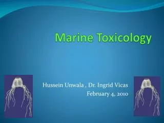 Marine Toxicology