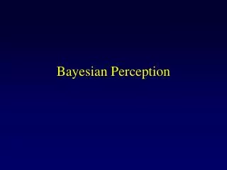 Bayesian Perception