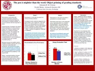 The pen is mightier than the word: Object priming of grading standards