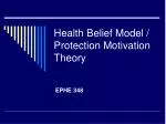 Health Belief Model / Protection Motivation Theory