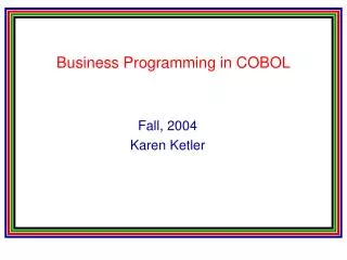 Business Programming in COBOL