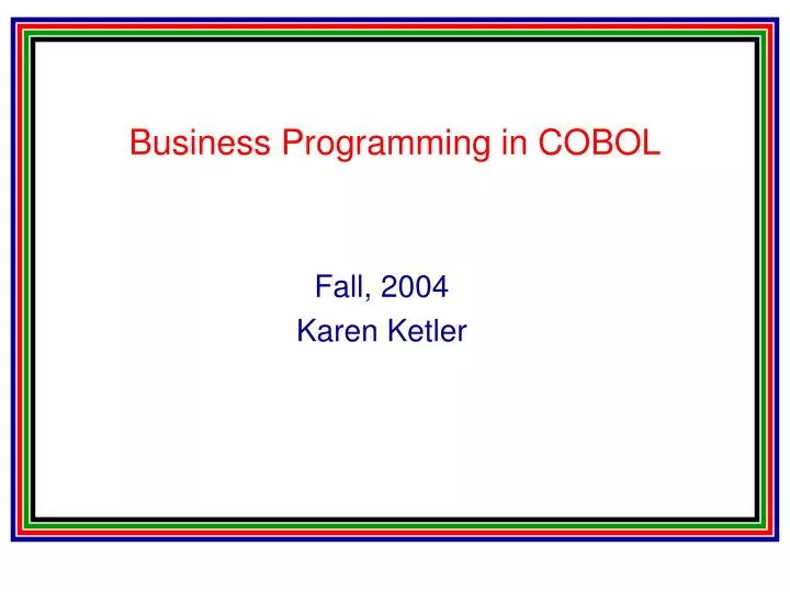 business programming in cobol